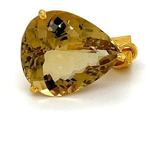 Congo Citrine 12.63ct Solid 18K Gold Pendant